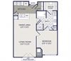 1 bedroom floor plan 1 bedroom floor plan at The Residences at Congressional Village, Rockville, MD, 20852